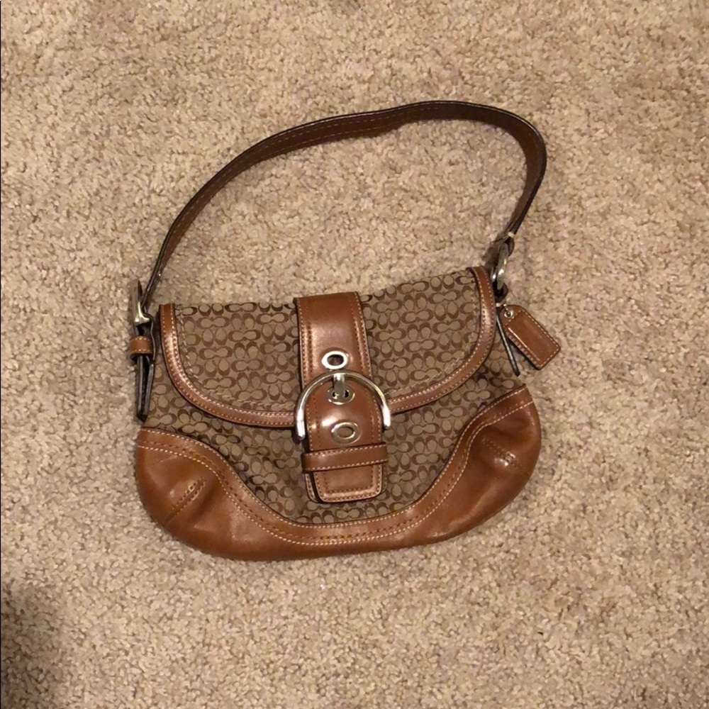 Brown Coach hobo bag